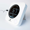 Digital thermometer with temperature display on a white background