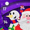 Advent calendar with white on clear large print number stickers added