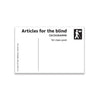 Articles for the blind label against a white background.