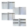 Collection of spiral-bound planners with various pages including a timetable, reading lists, and term dates.