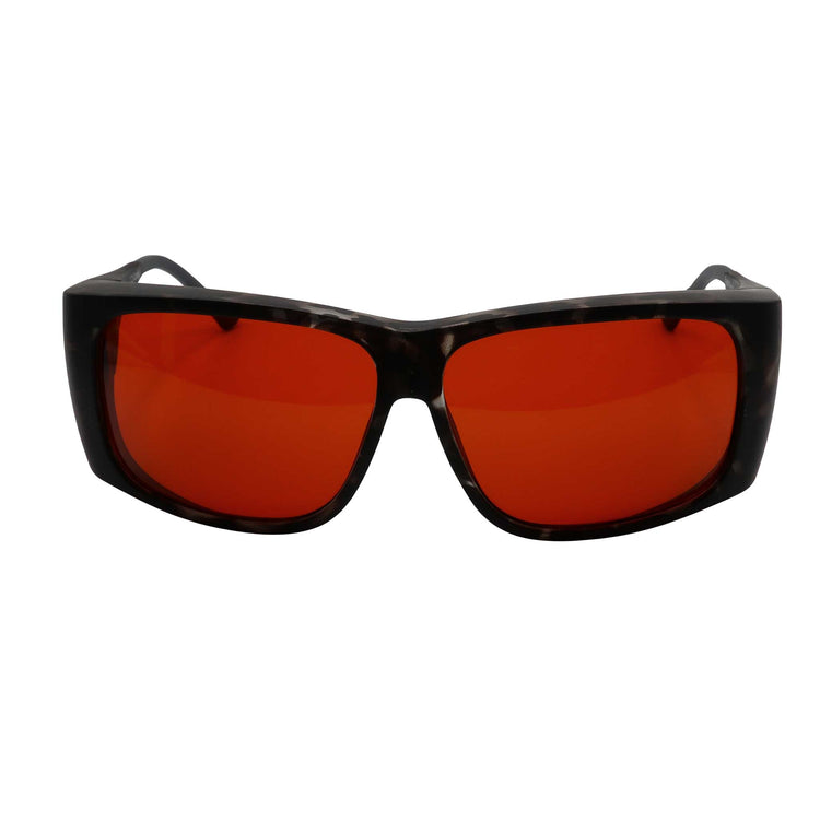 RNIB Large FitOver Eyeshield Glasses – Grey Tortoiseshell Frame, Amber Tint