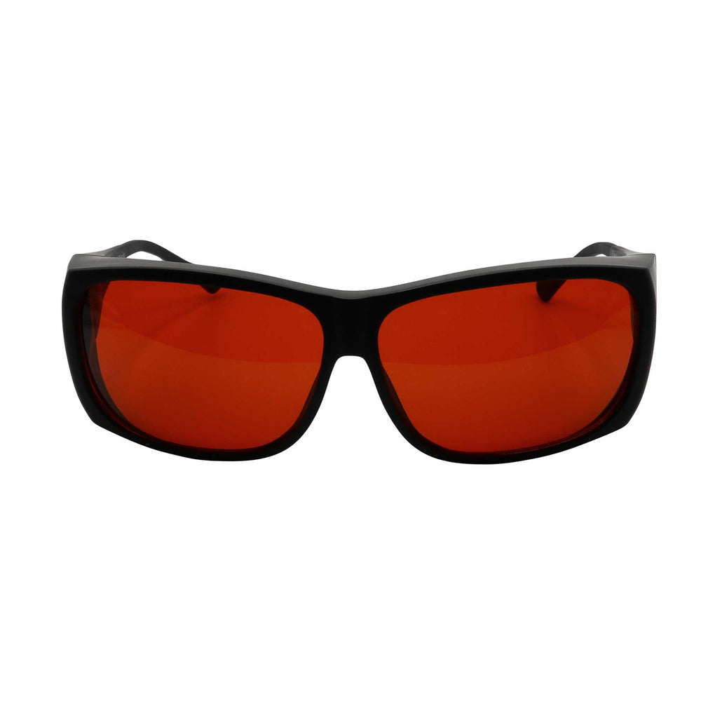 Medium FitOver eyeshield glasses with black Frame and amber tinted lenses