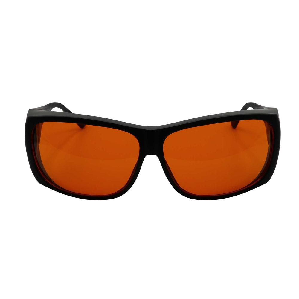 Medium FitOver eyeshield glasses with black Frame and orange tinted lenses
