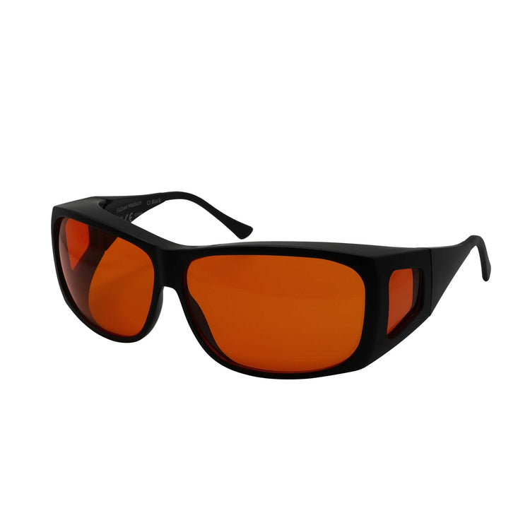 Alternative view of RNIB Medium FitOver Eyeshield Glasses – Black Frame, Orange Tint