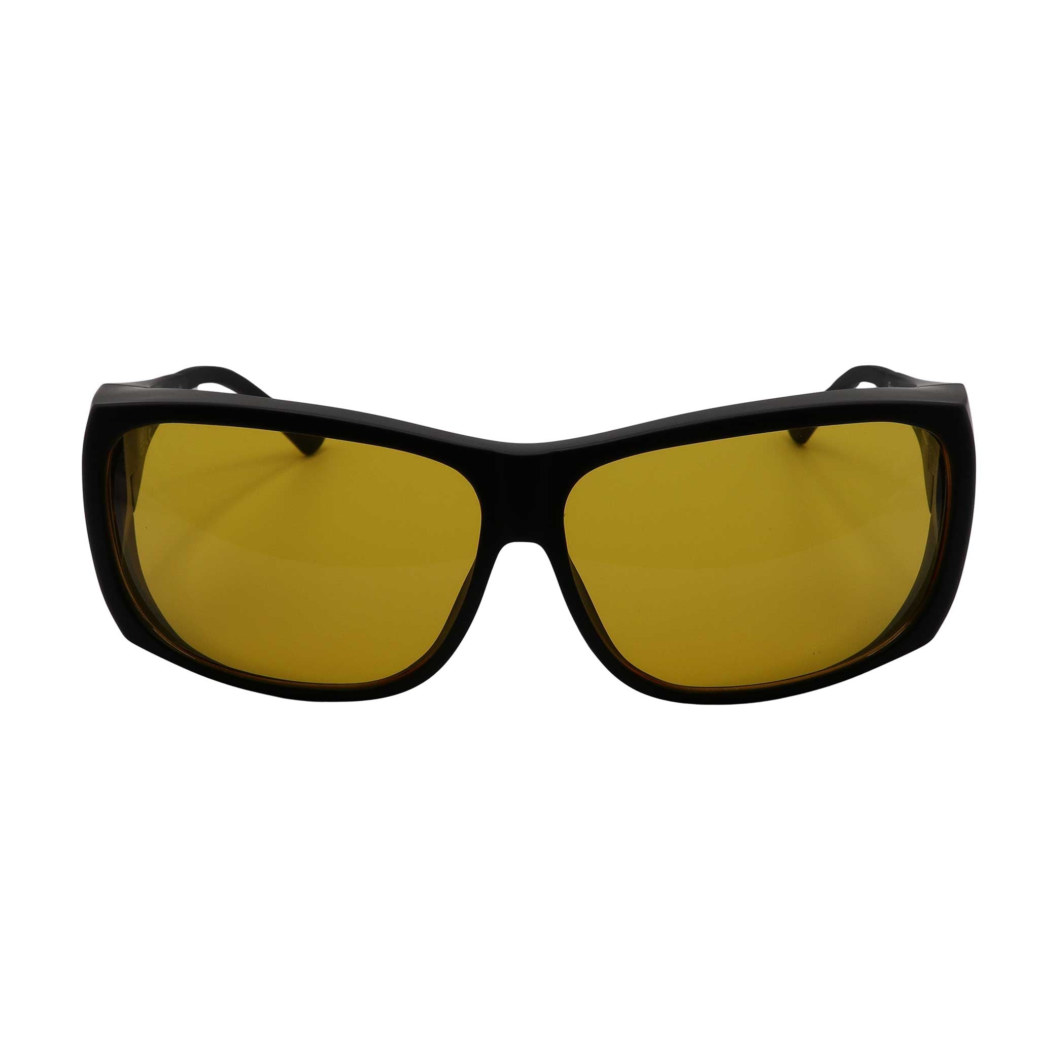 Medium FitOver eyeshield glasses with black Frame and yellow tinted lenses