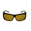 RNIB medium FitOver eyeshield glasses with brown tortoiseshell frames and yellow tinted lenses.