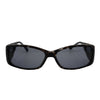 RNIB medium Eyeshield glasses with grey tortoiseshell frames and grey tinted lenses.