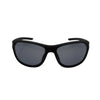 RNIB wraparound eyeshield glasses with black frames and grey tinted lenses.