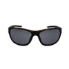 RNIB wraparound eyeshield glasses with brown tortoiseshell frames and grey tinted lenses