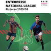 Image shows two footballers, one in a yellow and black striped kit, the other in blue, running for the ball