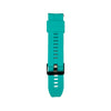 Turquoise silicone strap for Synapptic smartwatch on a white background