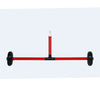 A tip with two outdoor wheels attached to a horizontal bar
