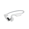Side view of OpenMove Shokz in white.