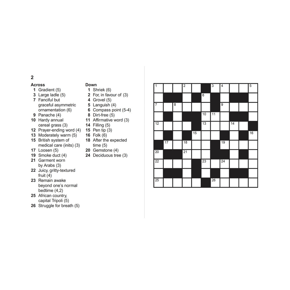 Crossword puzzle with clues on a white background
