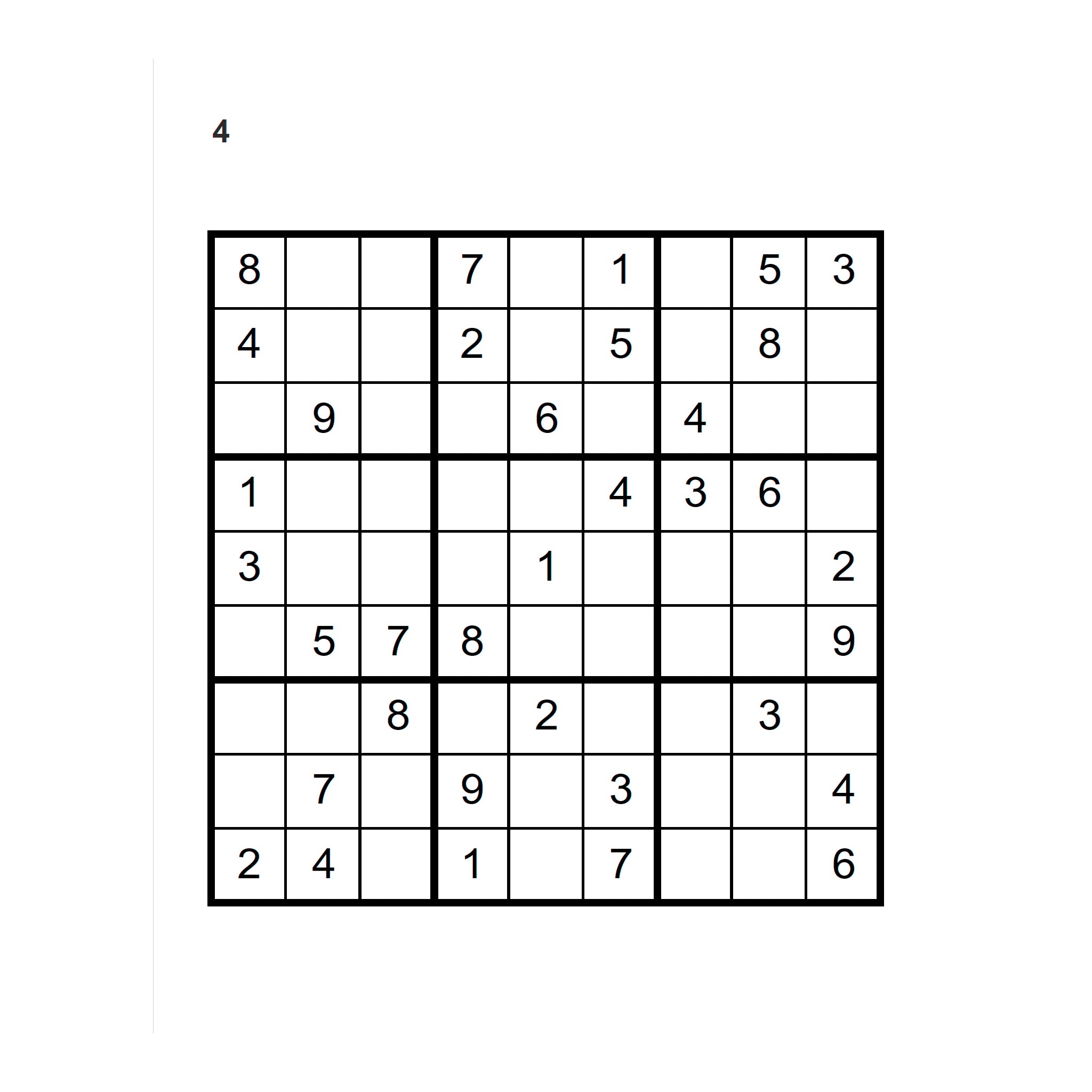 Sudoku puzzle with numbers filled in partially