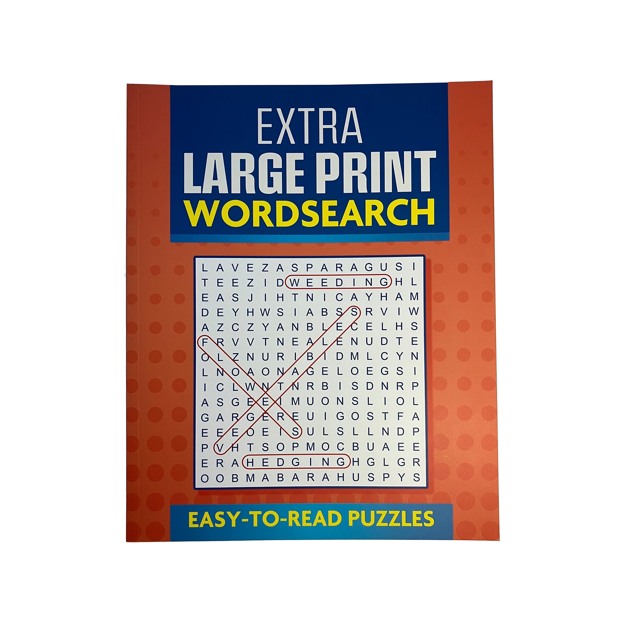 Book cover of 'Extra Large Print Wordsearch' with a word search grid on a white background