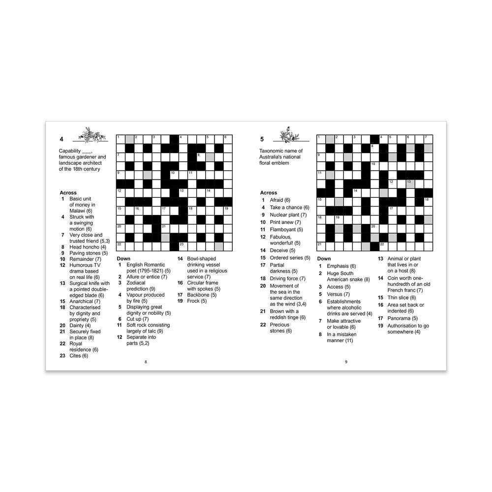 Two crossword puzzles on a white background