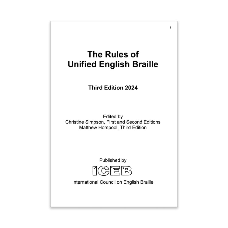 Rules of Unified English Braille (UEB) 2024