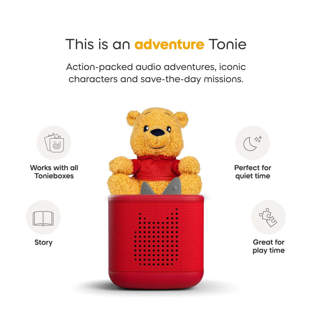 Tonie box with a teddy bear character on a white background
