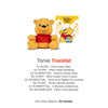 Plush bear toy with a tracklist for a Tonie product on a white background