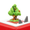 Toy treehouse with ladder on a white platform with red base