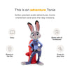 Toy figure with text about adventure Tonie, story, film adaptation, and compatibility with Tonie boxes.