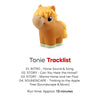 Tonie horse figurine with a tracklist on a white background