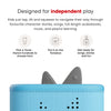 Tonie player with text about independent play and features on a white background