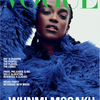 Front cover of Vogue featuring Wunmi Mosaku in a blue outfit