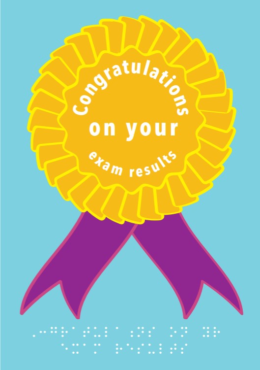 Congratulations exam rosette inclusive charity card