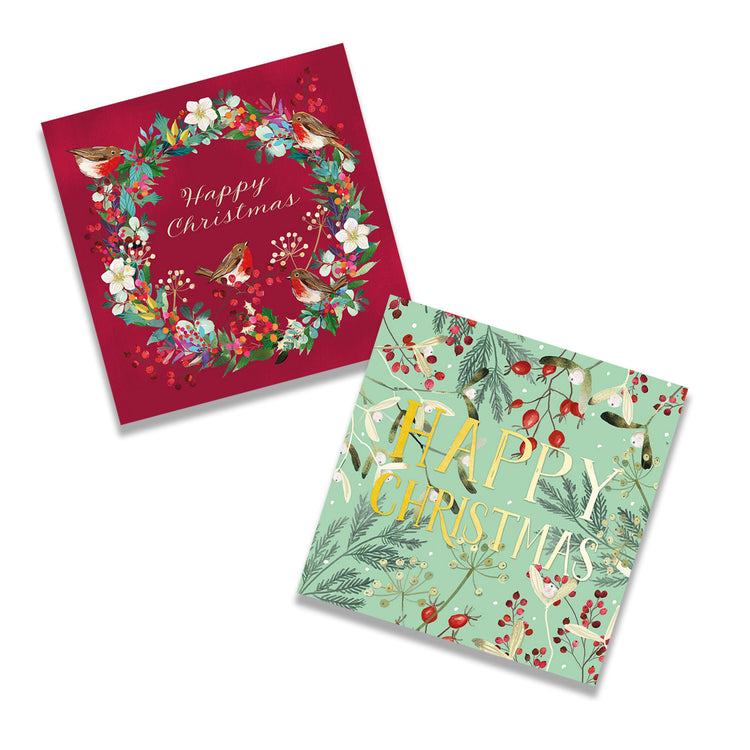 Merry and Bright charity Christmas cards (mixed pack of 10)