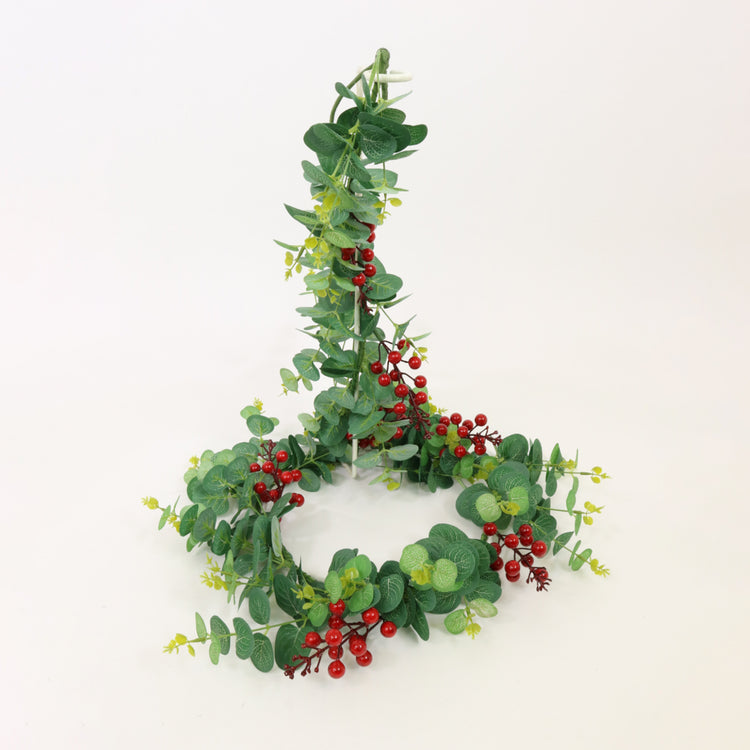 Christmas eucalyptus and berry faux garland
