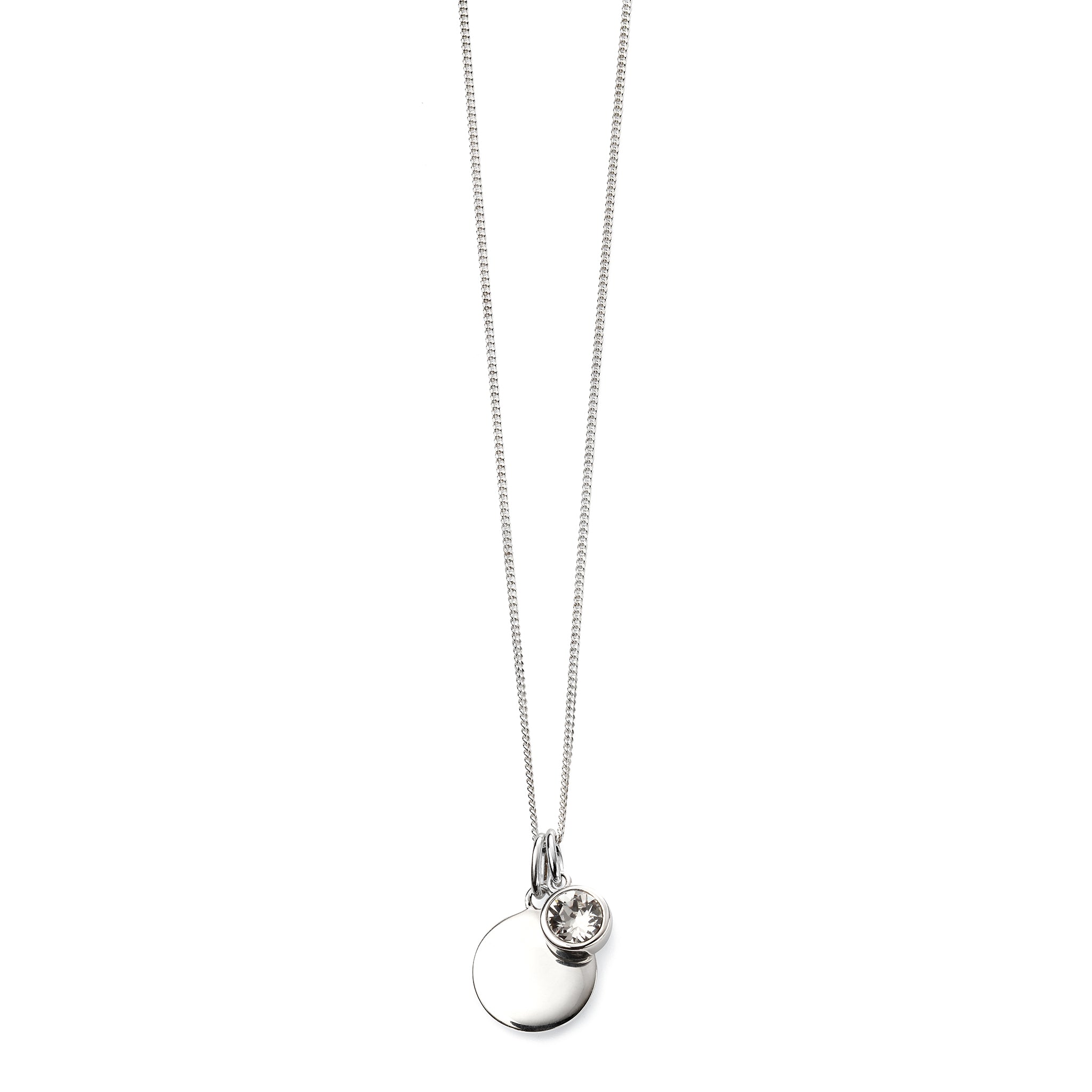 Silver necklace with crystal birthstone with gift box