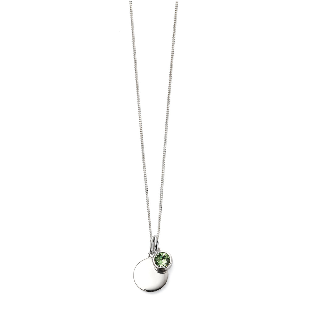 Silver necklace with crystal birthstone with gift box