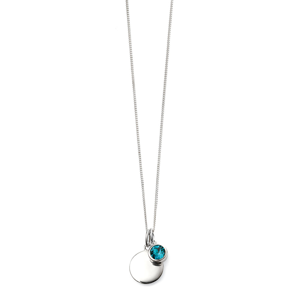 Silver necklace with crystal birthstone with gift box