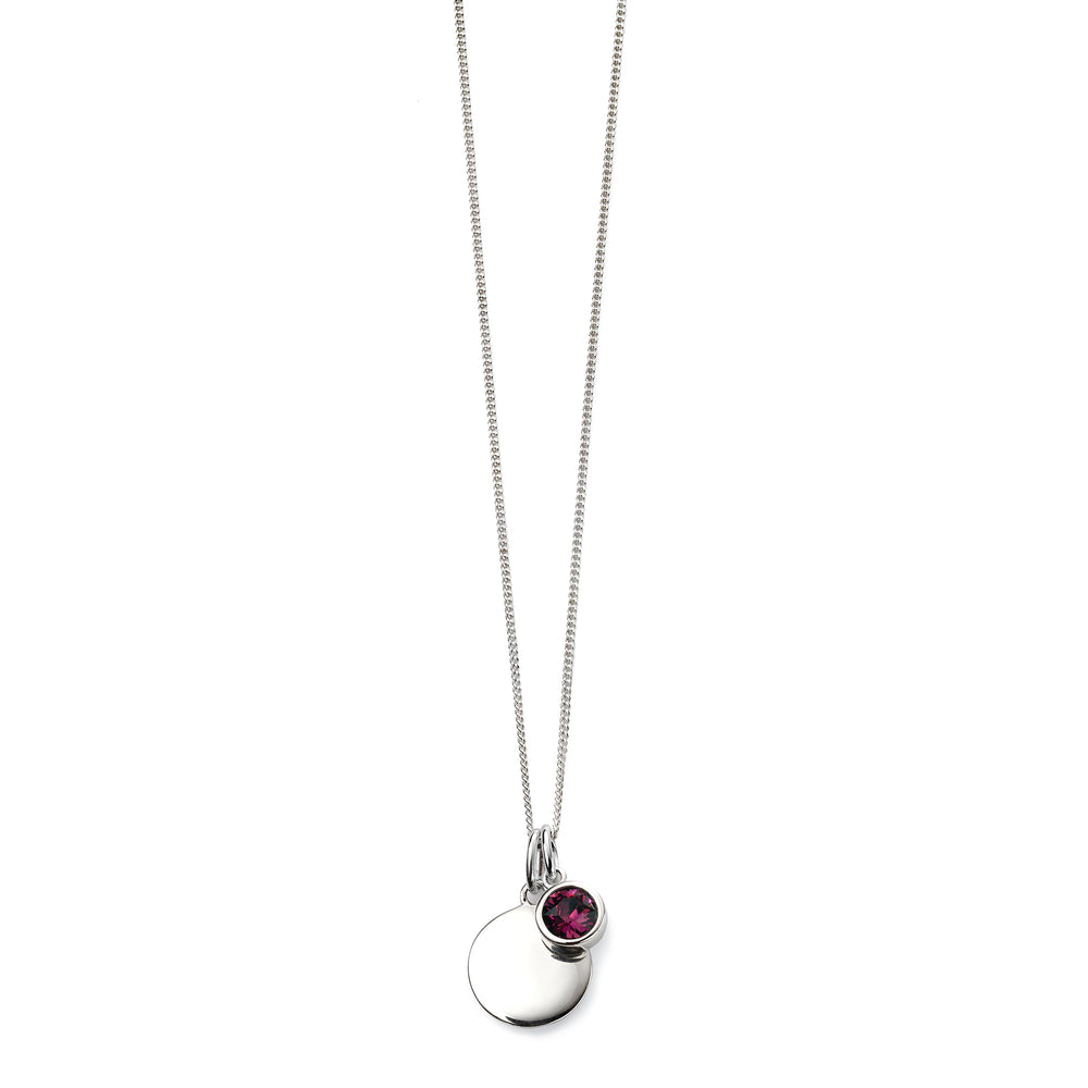 Silver necklace with crystal birthstone with gift box