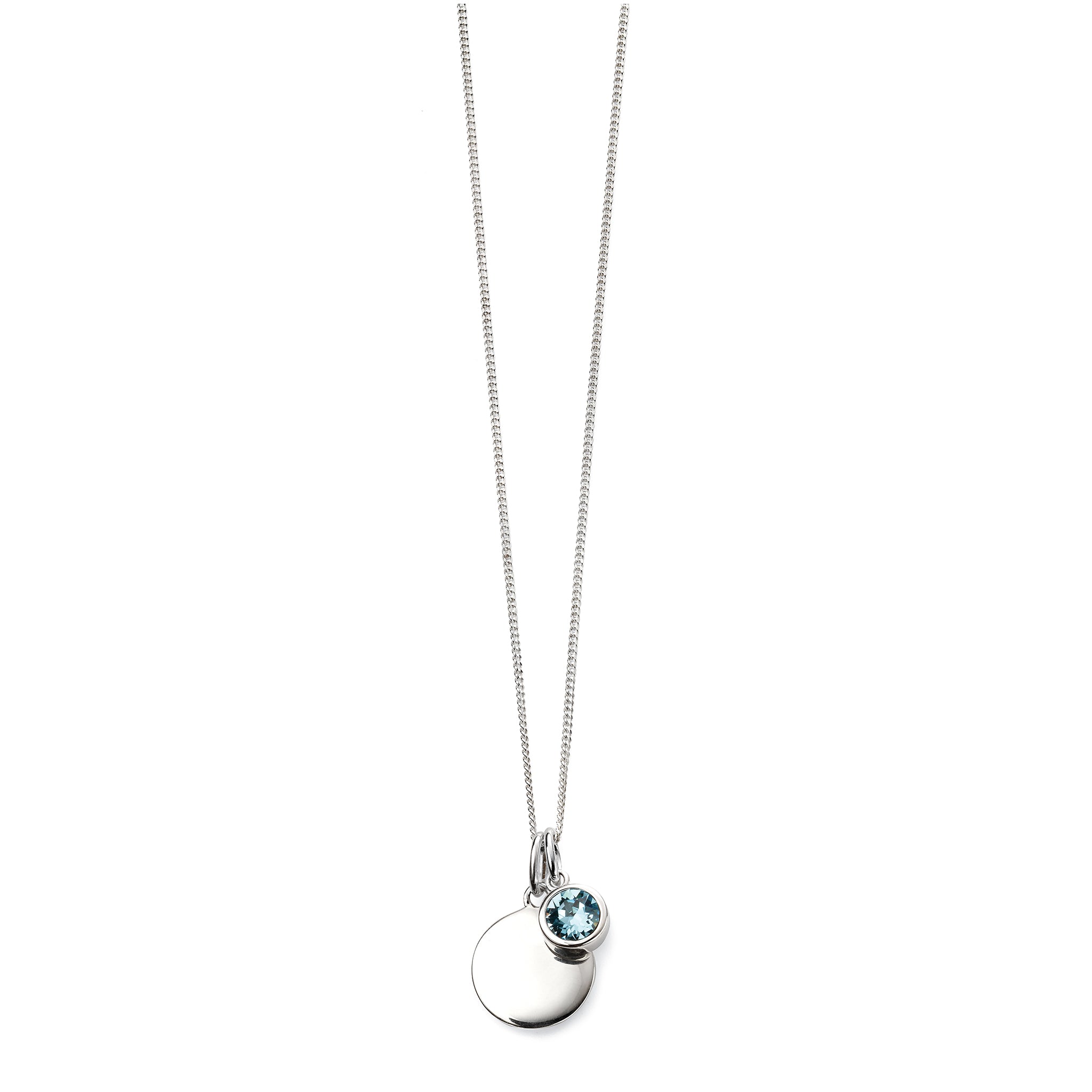Silver necklace with crystal birthstone with gift box