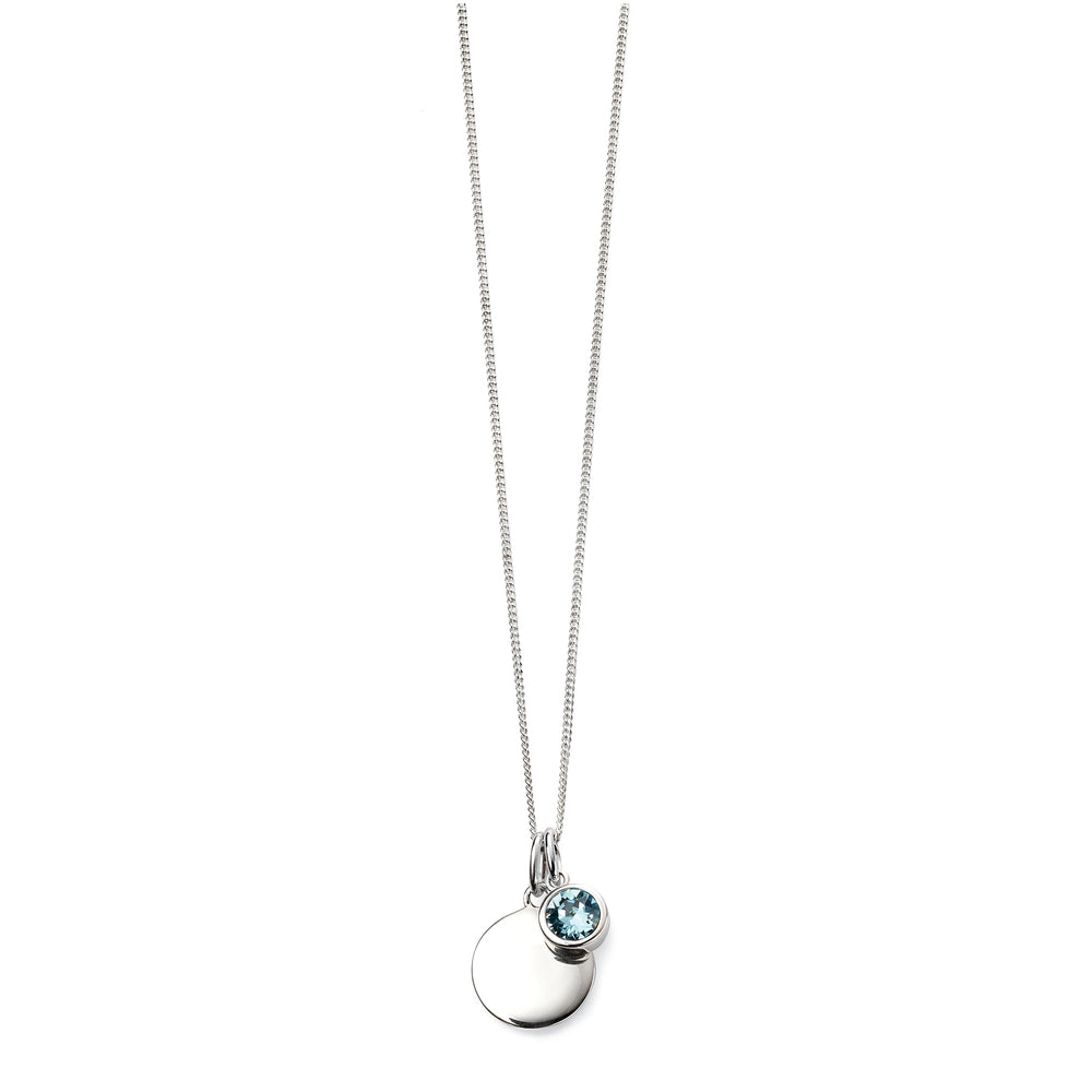 Silver necklace with crystal birthstone with gift box