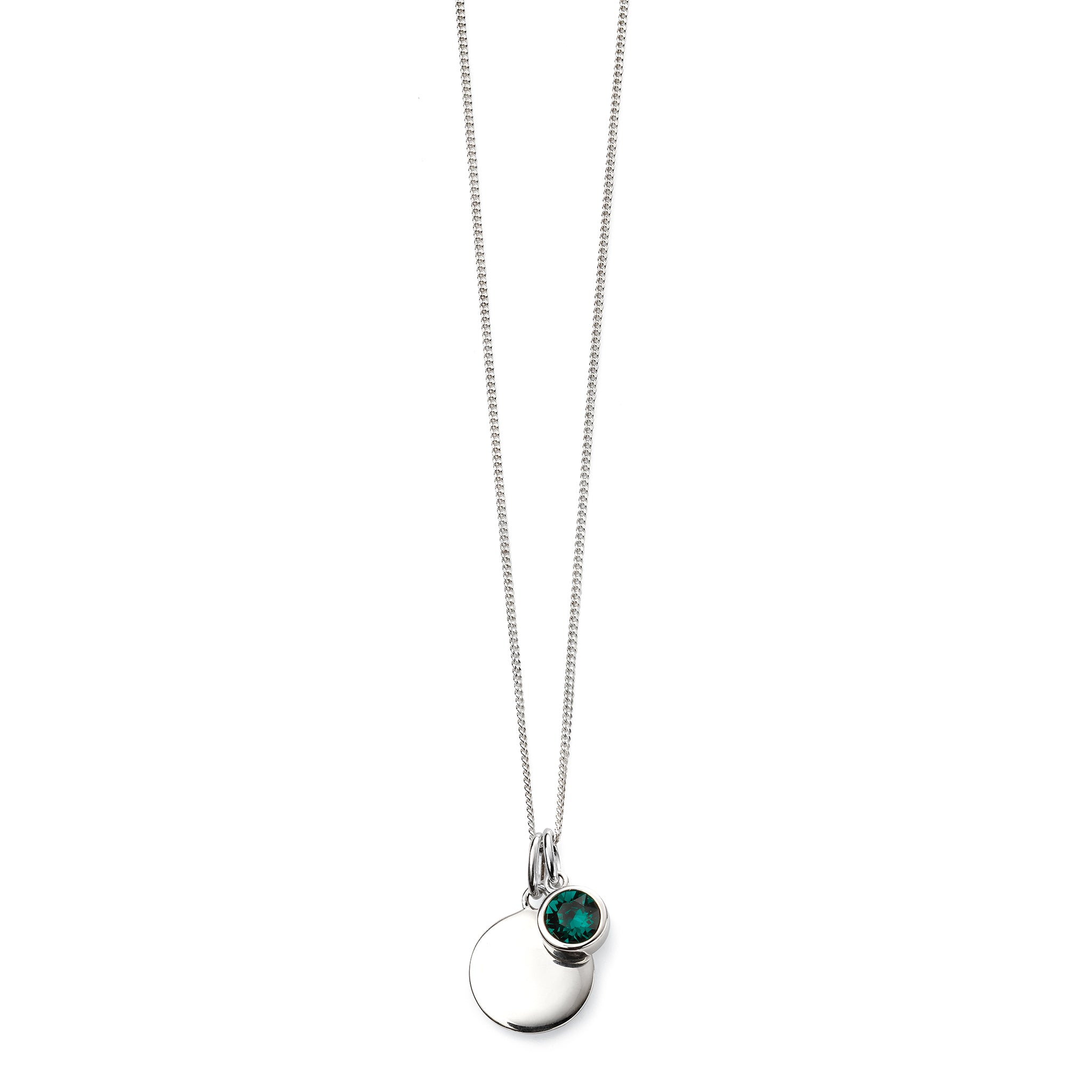 Silver necklace with crystal birthstone with gift box