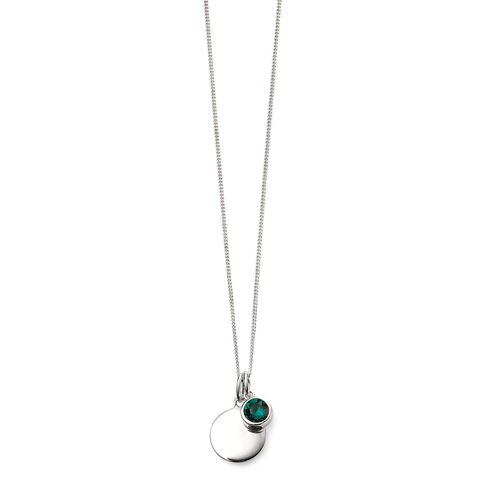 Silver necklace with crystal birthstone with gift box