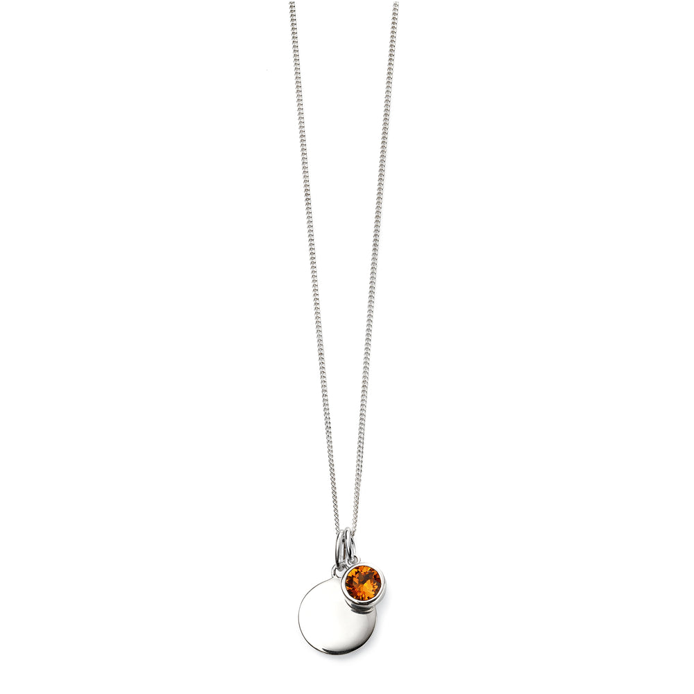 Silver necklace with crystal birthstone with gift box