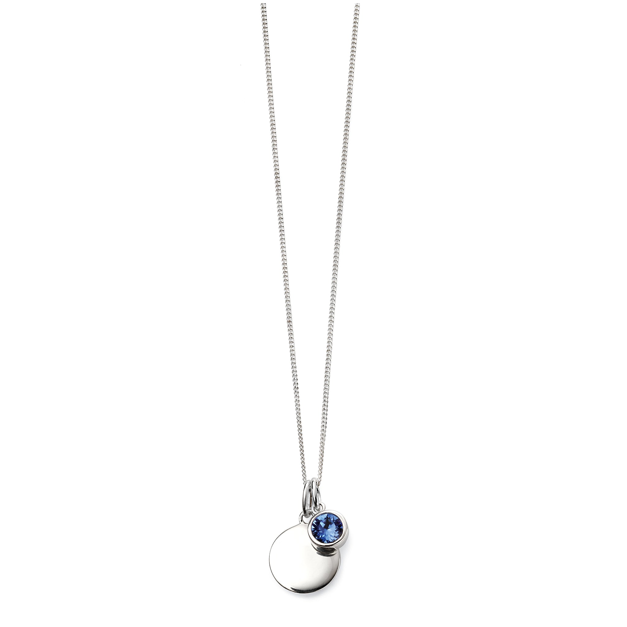 Silver necklace with crystal birthstone with gift box