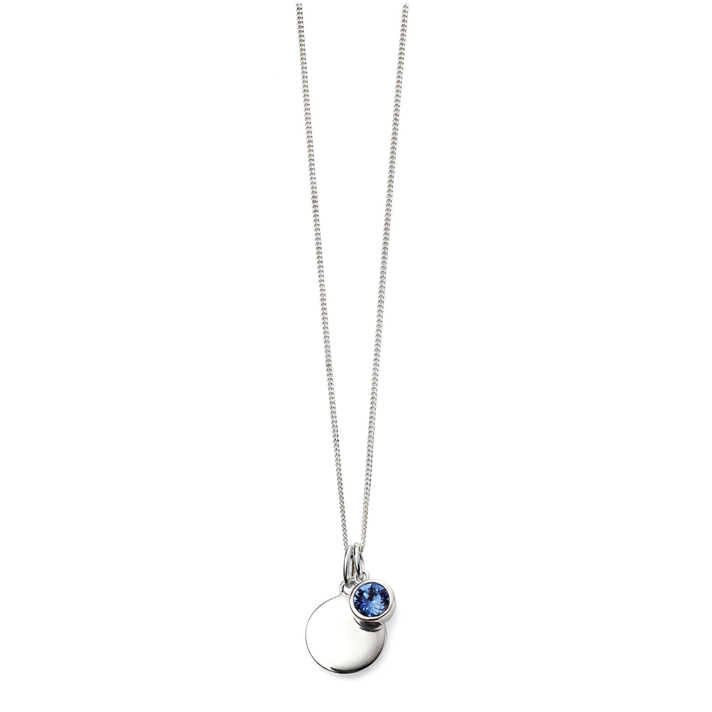 Silver necklace with crystal birthstone with gift box
