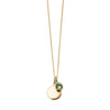Gold necklace with crystal birthstone with gift box
