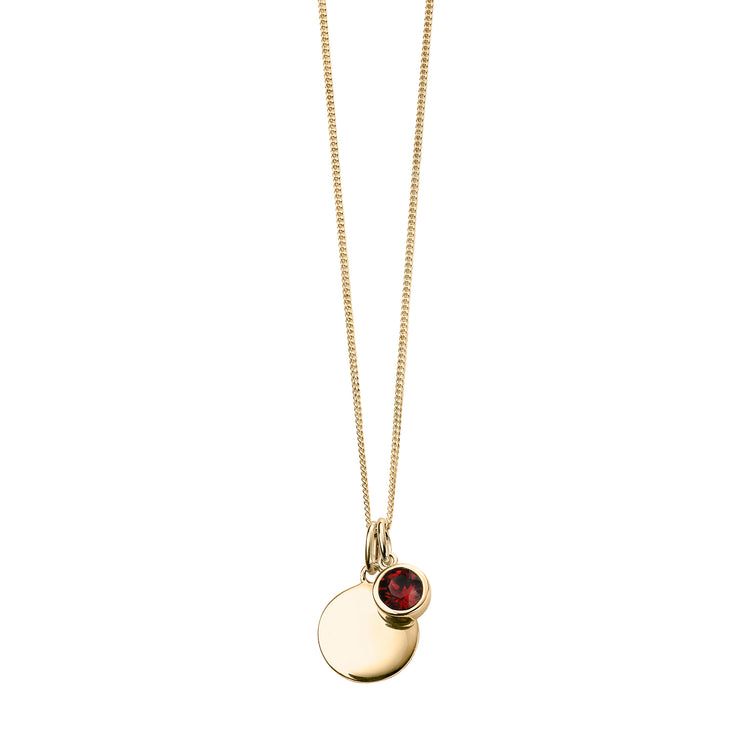 Gold necklace with crystal birthstone with gift box