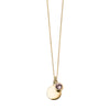 Gold necklace with crystal birthstone with gift box