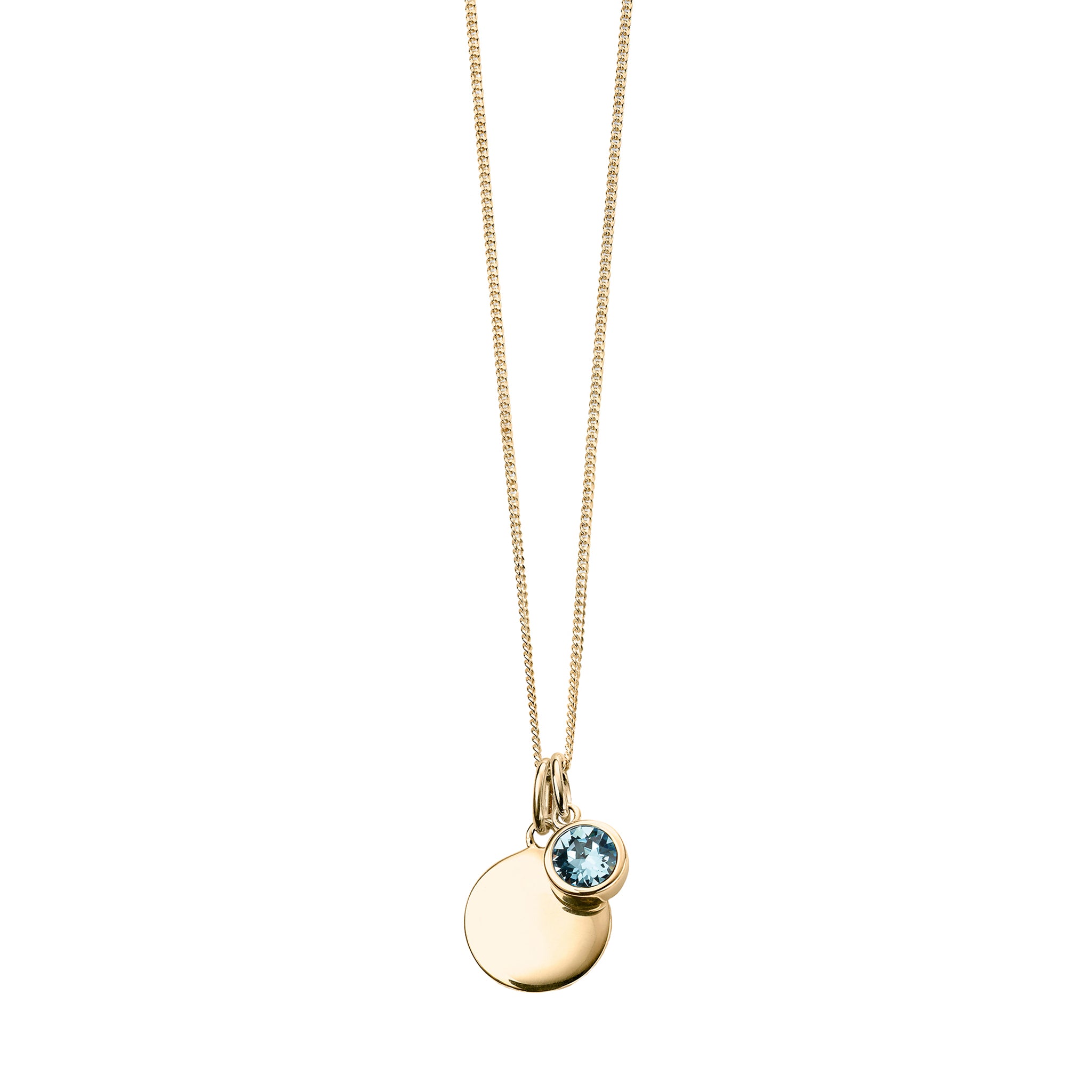 Gold necklace with crystal birthstone with gift box