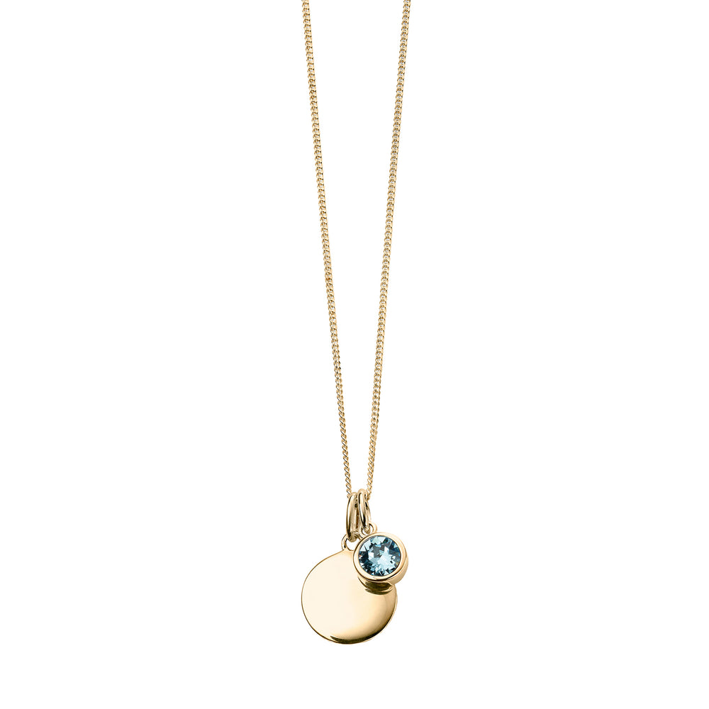 Gold necklace with crystal birthstone with gift box