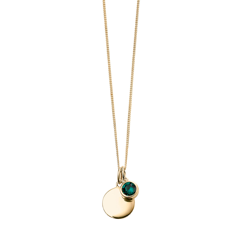 Gold necklace with crystal birthstone with gift box