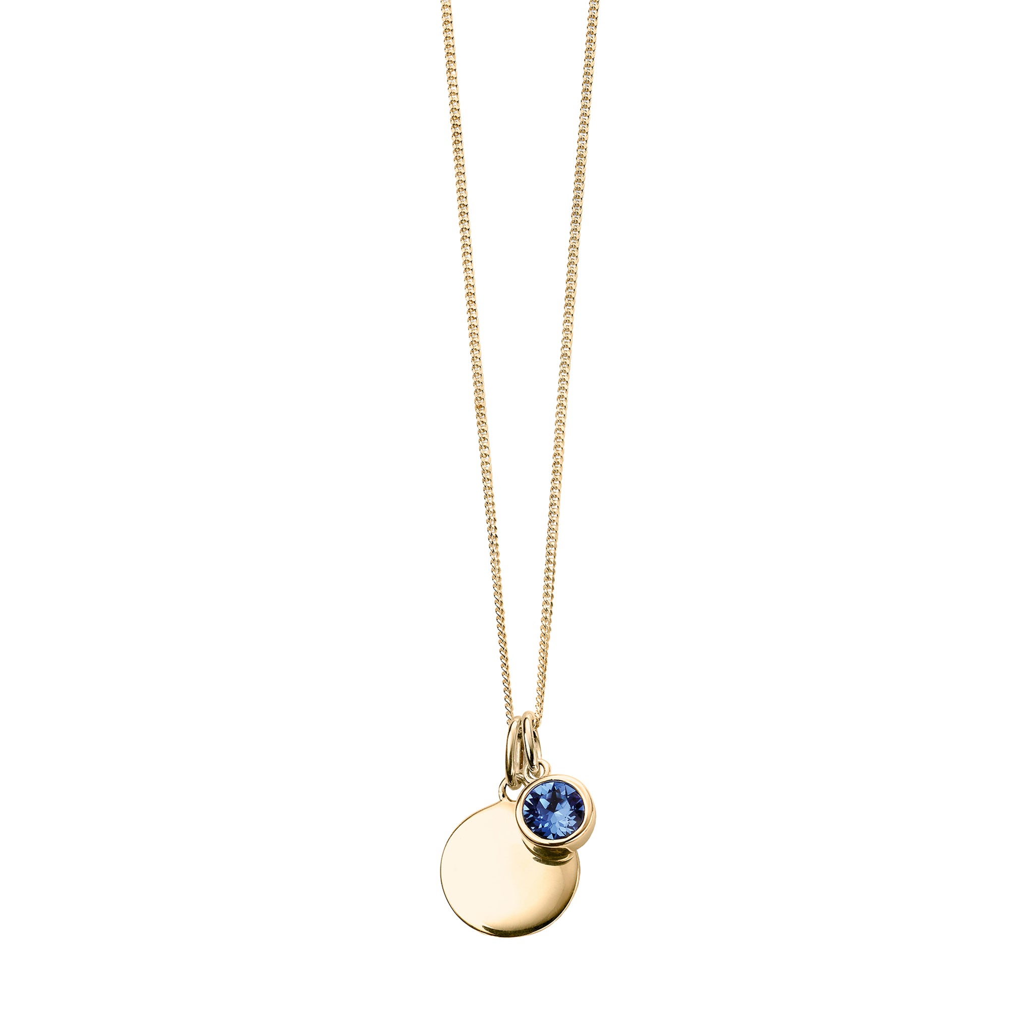 Gold necklace with crystal birthstone with gift box